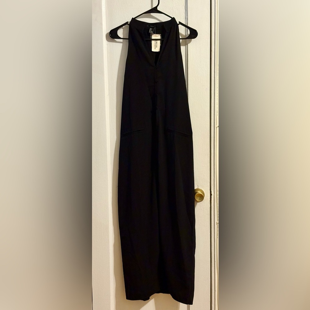 Forever 21 Black Long Woven Shirt Dress Sz S | NWT | Button Front, 52” Length